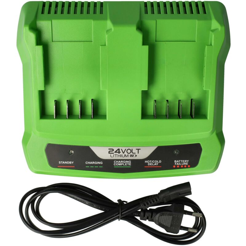 foto del prodotto vhbw caricabatterie duale 24 v sostituisce stiga 270012020 17, scg 24 ae per batterie li ion di attrezzi
