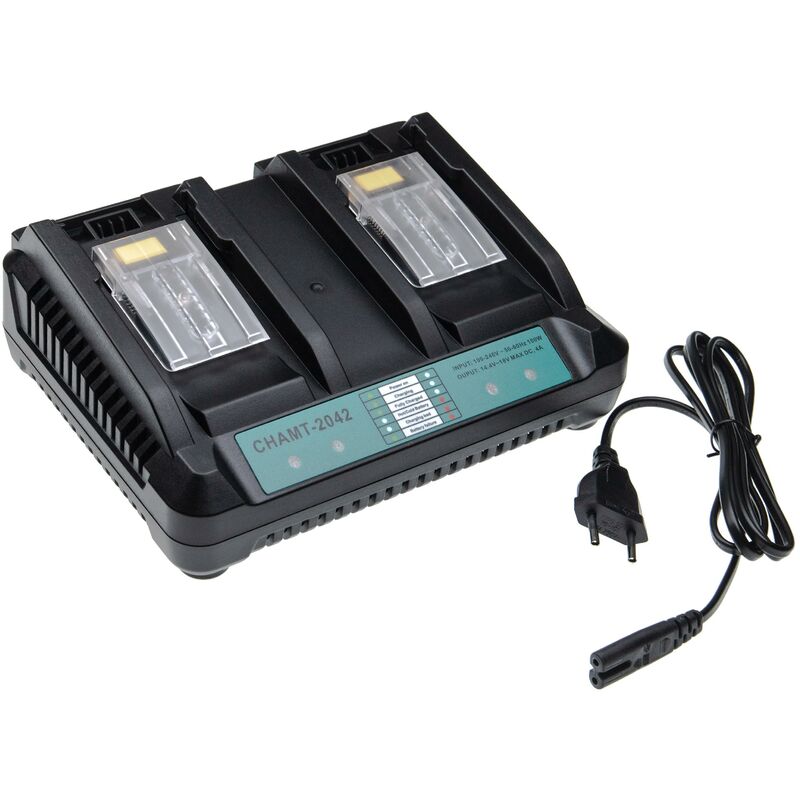 foto del prodotto vhbw caricabatterie duale sostituisce makita dc18rd per batterie li ion di attrezzi