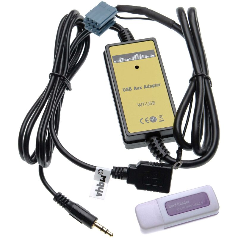 foto del prodotto vhbw cavo adattatore audio aux usb per autoradio compatibile con seat radio alana, aura, aura cd, beta, dynamic navigation, elba