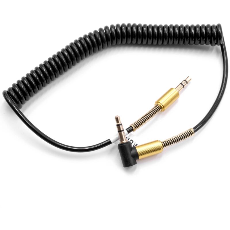 foto del prodotto vhbw cavo adattatore stereo audio per diversi dispositivi da jack 3,5 mm a 3,5 mm, placcato oro, angolare oro nero