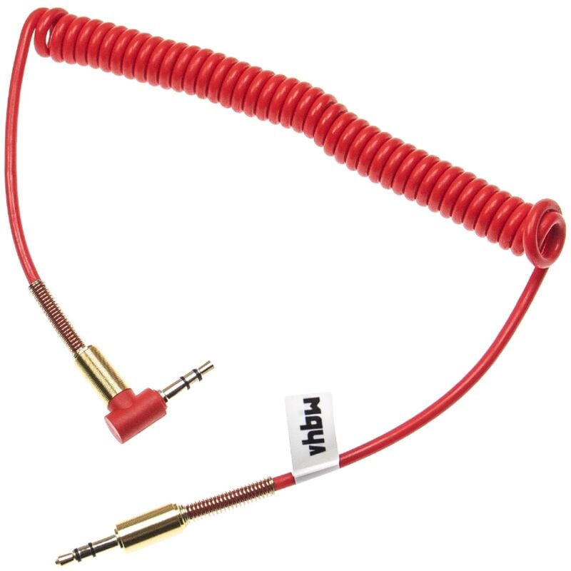 foto del prodotto vhbw - cavo adattatore stereo audio per diversi dispositivi - da jack 3,5 mm a 3,5 mm, placcato oro, angolare oro / rosso