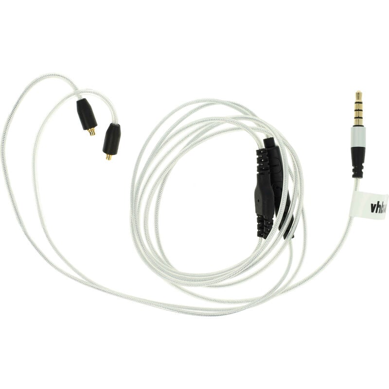 foto del prodotto vhbw cavo audio aux compatibile con audiosense t100, tk200 cuffie con jack da 3,5 mm, 120 cm, argento