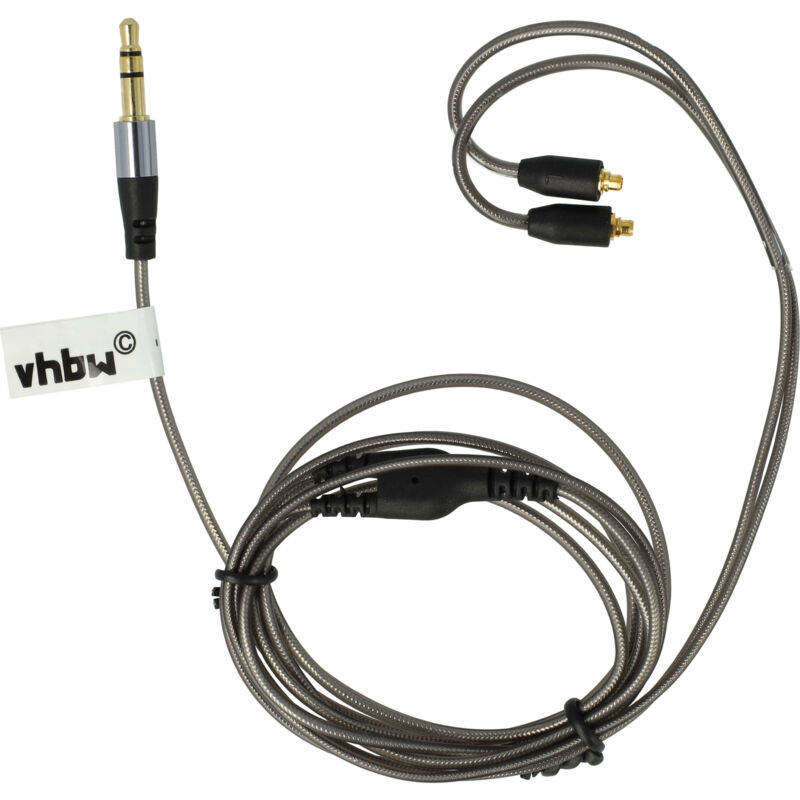 foto del prodotto vhbw cavo audio aux compatibile con westone am pro 10, am pro 20, am pro 30, es10, es20 cuffie con jack da 3,5 mm, 120 cm, grigio