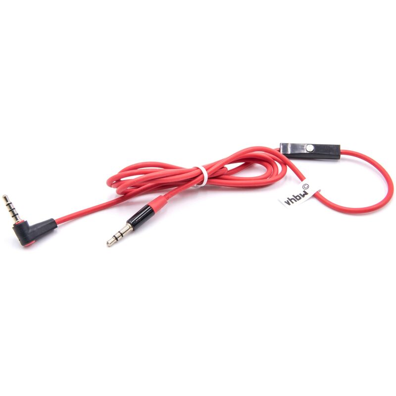 foto del prodotto vhbw cavo audio aux sostituisce beats by dr. dre mhe12g a per cuffie con jack da 3,5 mm, microfono, rosso