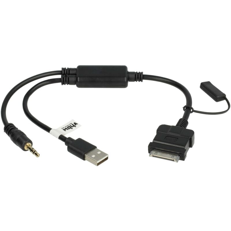 foto del prodotto vhbw cavo audio compatibile con apple ipod 10gb, 15gb, 20gb, 30gb, 40gb, 60gb, classic, nano, photo, touch, video adattatore a y, nero