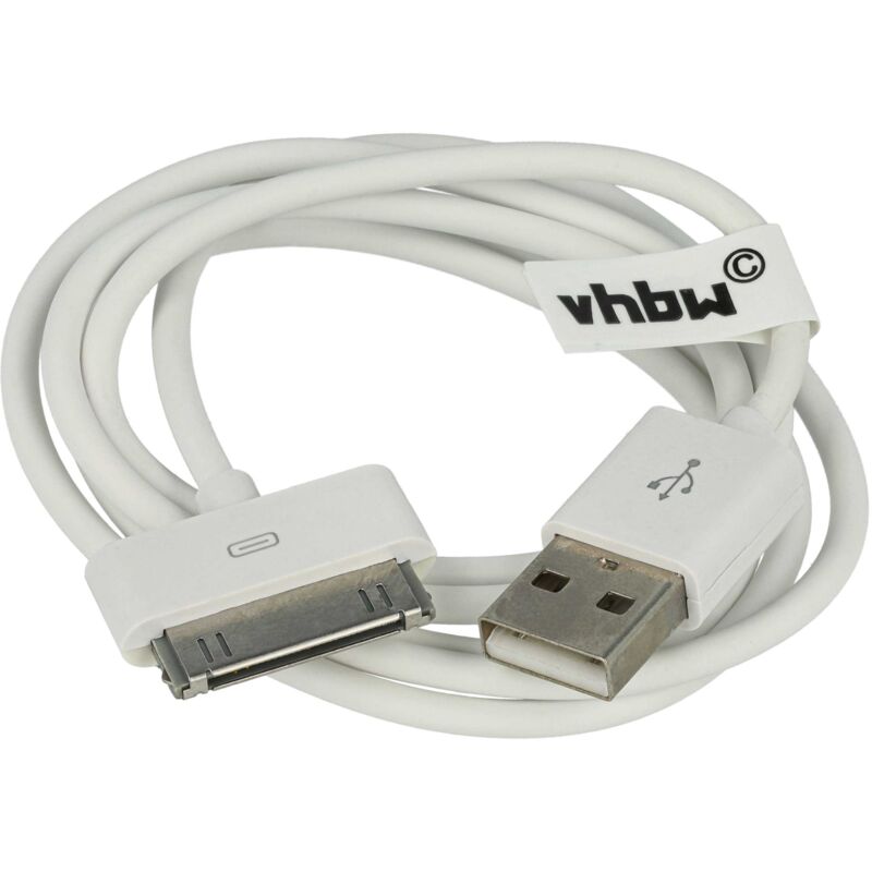 foto del prodotto vhbw cavo dati usb da tipo a a lettore mp3 compatibile con apple iphone 4gb, 8gb, 4s lettore mp3 bianco