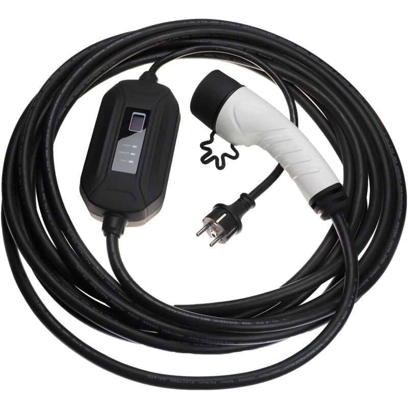 foto del prodotto vhbw cavo di ricarica tipo 2 a spina tedesca tipo f compatibile con mg zs ev auto elettrica monofase 16 a 3,5 kw 10 m