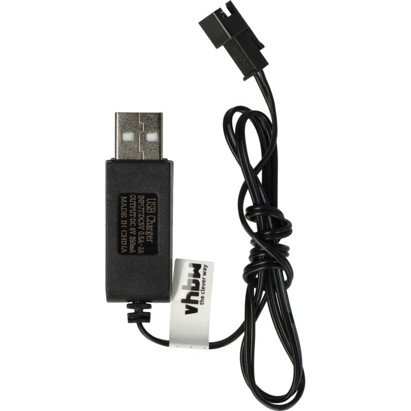 foto del prodotto vhbw cavo di ricarica usb per batterie rc con attacco sm 2p, battery pack per modellismo rc 60 cm 6 v