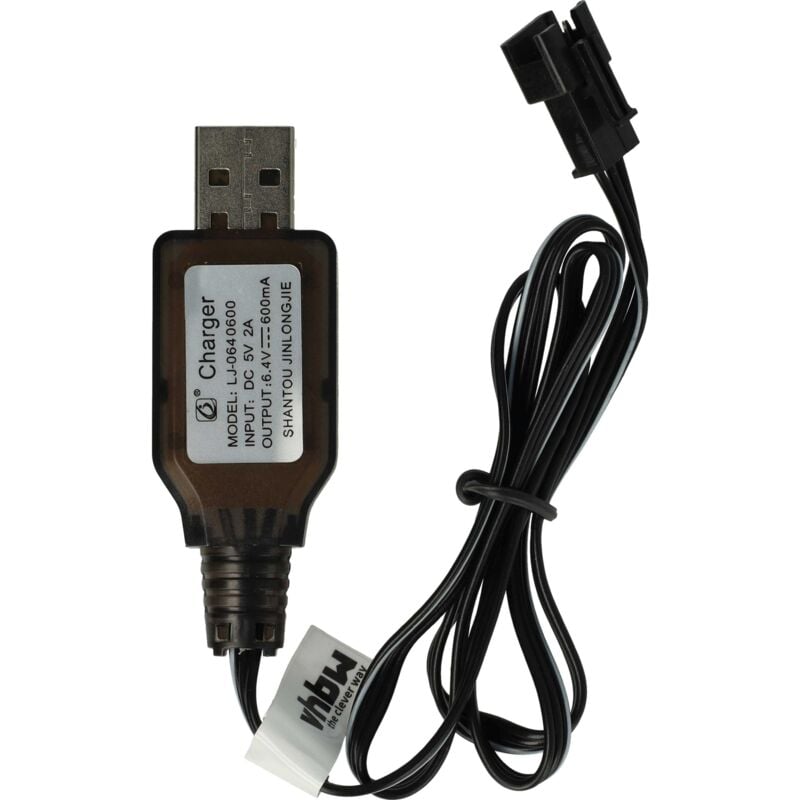foto del prodotto vhbw cavo di ricarica usb per batterie rc con attacco sm 3p, battery pack per modellismo rc 60 cm 6,4 v