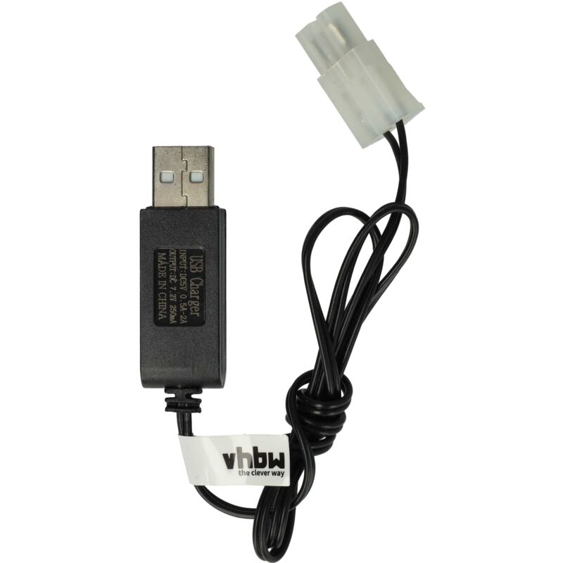 foto del prodotto vhbw cavo di ricarica usb per batterie rc con attacco tamiya, battery pack per modellismo rc 60 cm 7,2 v