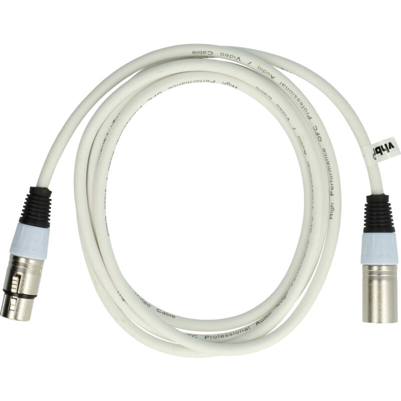 foto del prodotto vhbw cavo dmx xlr maschio femmina compatibile con impianto illuminazione per palco, faretti 3 poli, guaina in pvc, bianco, 2 m