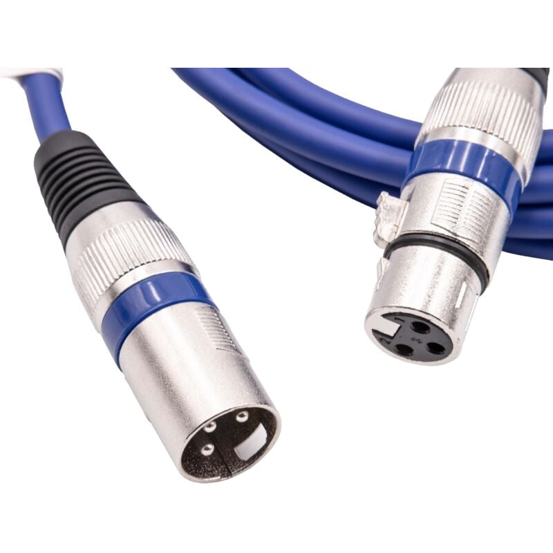 foto del prodotto vhbw cavo dmx xlr maschio femmina compatibile con impianto illuminazione per palco, faretti 3 poli, guaina in pvc, blu, 2 m