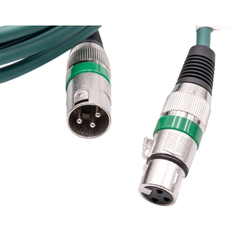 foto del prodotto vhbw cavo dmx xlr maschio femmina compatibile con impianto illuminazione per palco, faretti 3 poli, guaina in pvc, verde, 2 m
