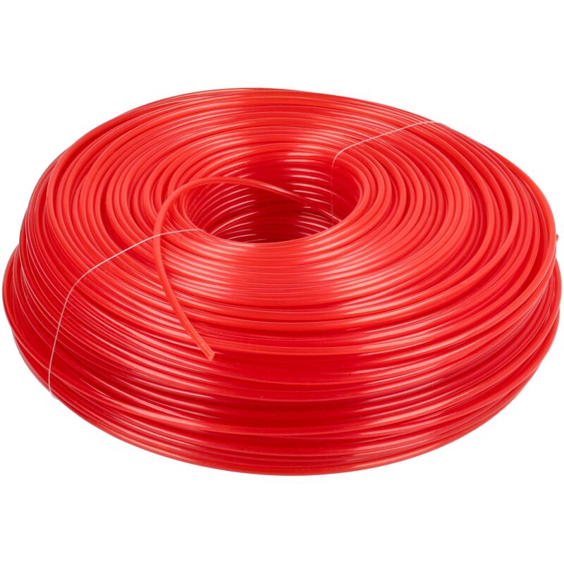 foto del prodotto vhbw filo falciante diametro 2mm per rasaerba decespugliatore 100 m, rosso, nylon, resistente filo di ricambio per tagliaerba