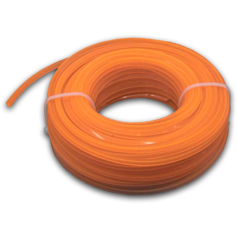 foto del prodotto vhbw filo falciante universale compatibile con tagliaerba, decespugliatore filo di ricambio, arancione, 2,4 mm x 15 m, quadrato
