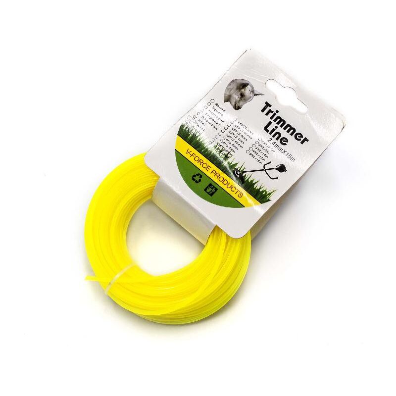 foto del prodotto vhbw filo falciante universale compatibile con tagliaerba, decespugliatore filo di ricambio, giallo, 2,4 mm x 15 m, rotondo