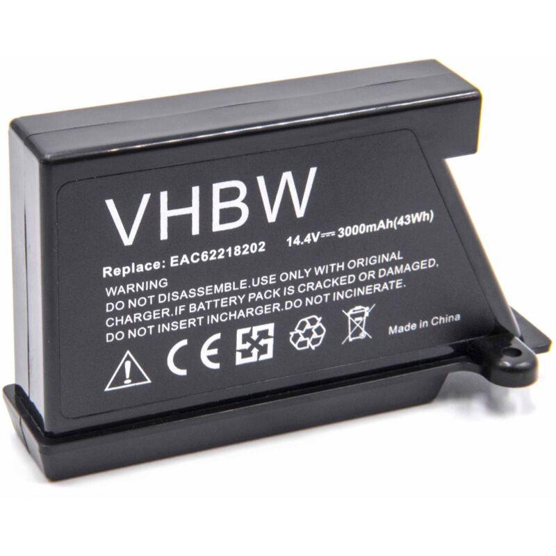 foto del prodotto vhbw li ion batteria 3000mah 14.4v compatibile con robot aspirapolvere home cleaner lg hombot vr5940lr, vr5942l, vr5943, vr5943l, vr6140lv,