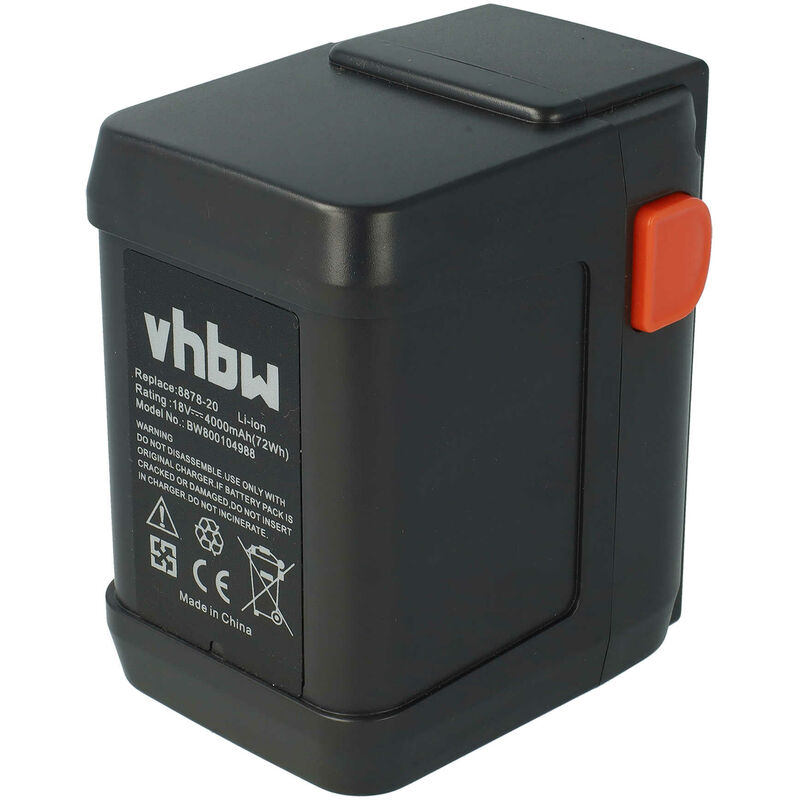 foto del prodotto vhbw li ion batteria 4000mah 18v compatibile con apparecchi gardena easycut 8873, 50 li sostituisce 8835 u, 8835 20, 8839, 8839 20.