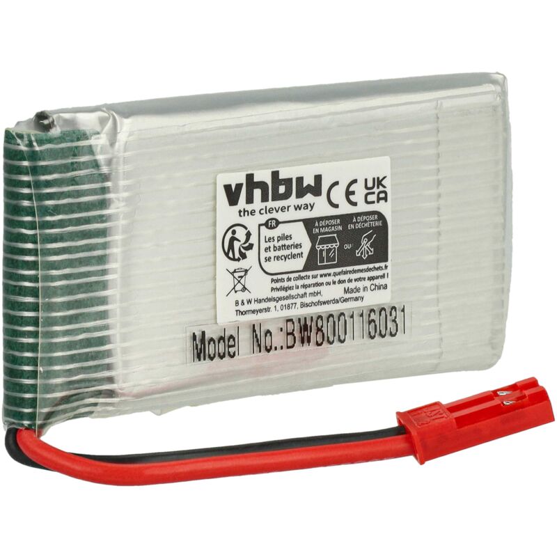 foto del prodotto vhbw li polymer batteria 1100mah 3.7v connettore jst compatibile con modellini walkera dragonfly, hm 5g4