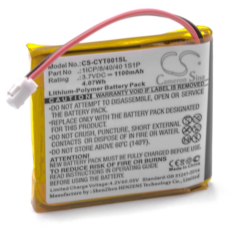 foto del prodotto vhbw litio polimeri batteria 1100mah 3.7v compatibile con navigazione gps navigatore coyote plus s