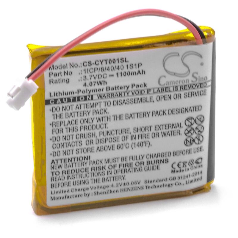 foto del prodotto vhbw litio polimeri batteria 1100mah 3.7v compatibile con navigazione gps navigatore sostituisce coyote 1icp 8 40 40 1s1p