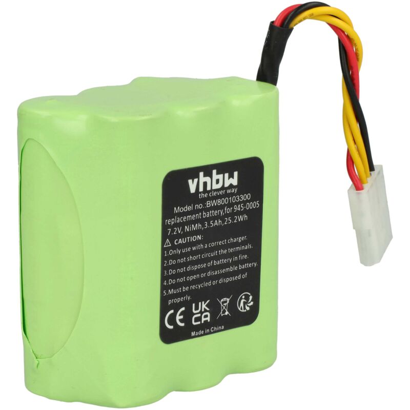 foto del prodotto vhbw ni mh batteria di ricambio 3500mah 7.2v compatibile con robot aspirapolvere e neato robotics, neato signature pro, essential
