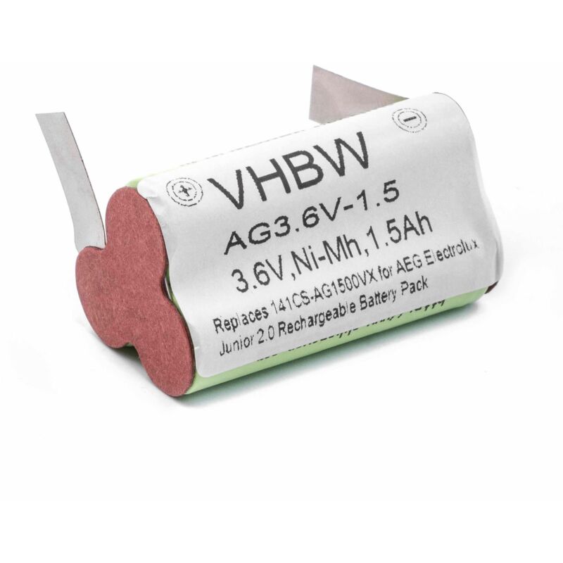 foto del prodotto vhbw nimh batteria 1500mah 3.6v compatibile con aspirapolvere home cleaner sostituisce aeg electrolux type 141