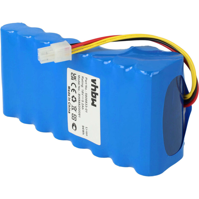 foto del prodotto vhbw pacco batteria sostituisce husqvarna 593 11 41 05, 593 11 41 04 per robot tagliaerba 5200mah 18v li ion
