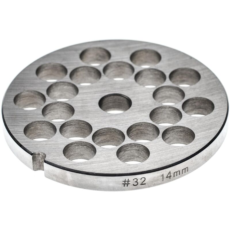 foto del prodotto vhbw piastra forata 32 compatibile con caso tritacarne diametro fori 14mm, foro centrale 13,4mm, acciaio inox