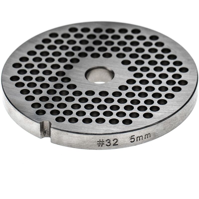 foto del prodotto vhbw piastra forata 32 compatibile con caso tritacarne diametro fori 5mm, foro centrale 13,4mm, acciaio inox