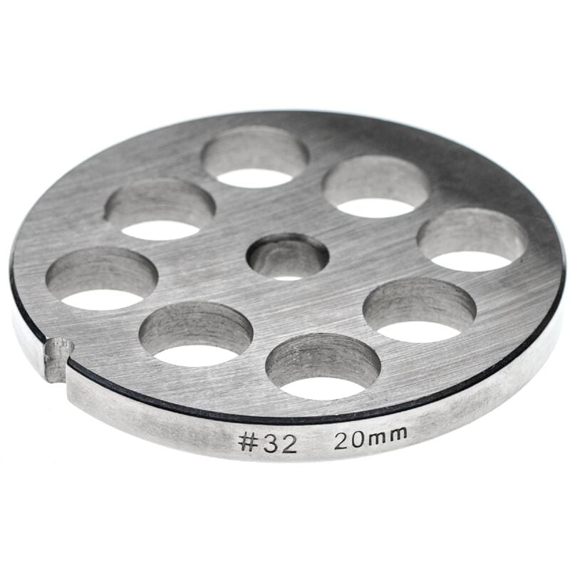 foto del prodotto vhbw piastra forata 32 compatibile con kbs tritacarne diametro fori 20mm, foro centrale 13,4mm, acciaio inox