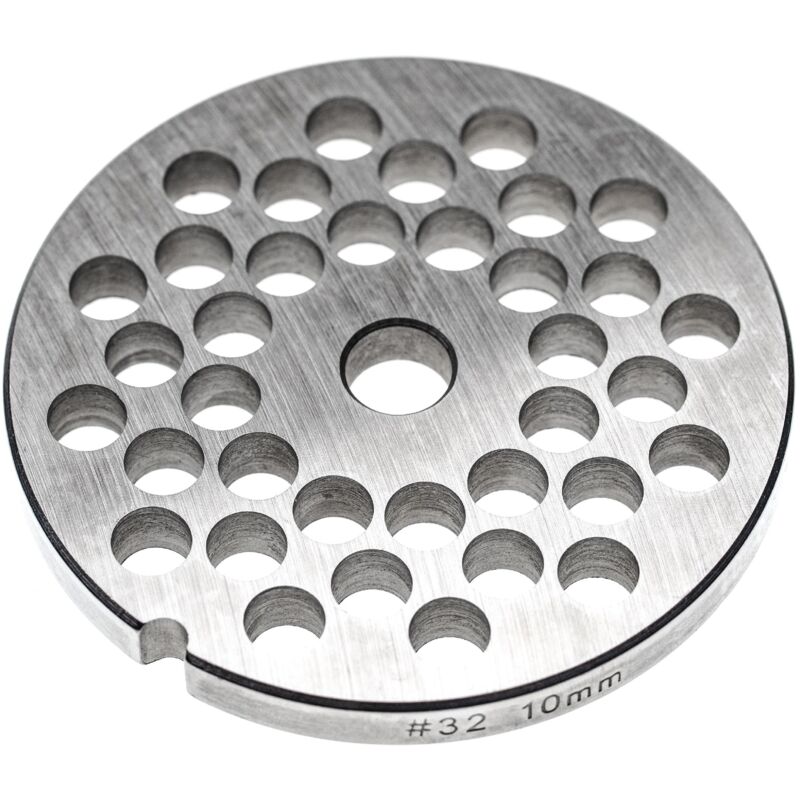 foto del prodotto vhbw piastra forata 32 compatibile con porkert tritacarne diametro fori 10mm, foro centrale 13,4mm, acciaio inox