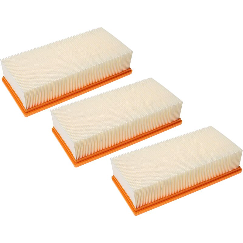 foto del prodotto vhbw set 3x filtro a pieghe piatte compatibile con k rcher ivc 60 30 ap aspiratore industriale, aspirapolvere umido secco elemento filtrante