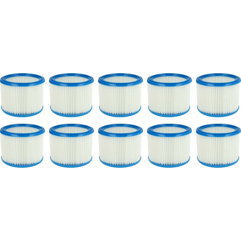 foto del prodotto vhbw set da 10x filtro a pieghe piatte compatibile con nilfisk attix 30 21 pc, 30 2m pc, 350 01, 360 11 aspiratore umido secco cartuccia filtrante