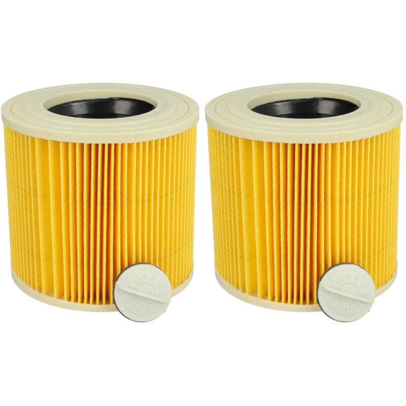 foto del prodotto vhbw set da 2x filtro a pieghe piatte compatibile con k rcher a 2676 x pt plus, a 3100, a 2901 aspiratore umido secco cartuccia filtrante, giallo