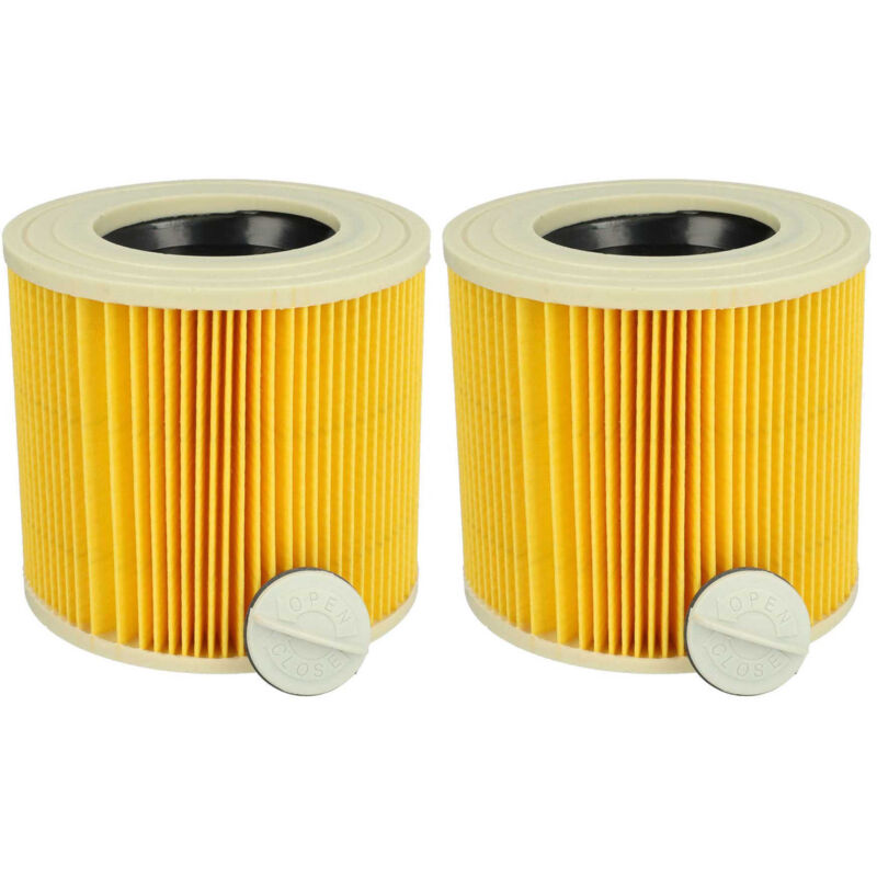 foto del prodotto vhbw set da 2x filtro a pieghe piatte compatibile con k rcher se 4001 lava aspira, se 4001 aspiratore umido secco cartuccia filtrante, giallo