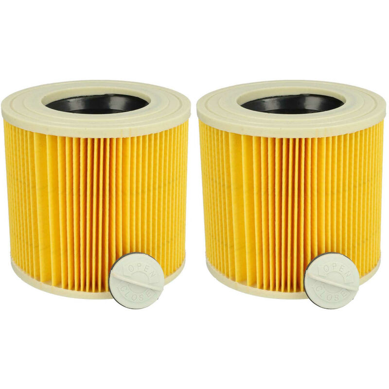 foto del prodotto vhbw set da 2x filtro a pieghe piatte compatibile con k rcher wd 3.800 m eco logic, wd 3200 af aspiratore umido secco cartuccia filtrante, giallo