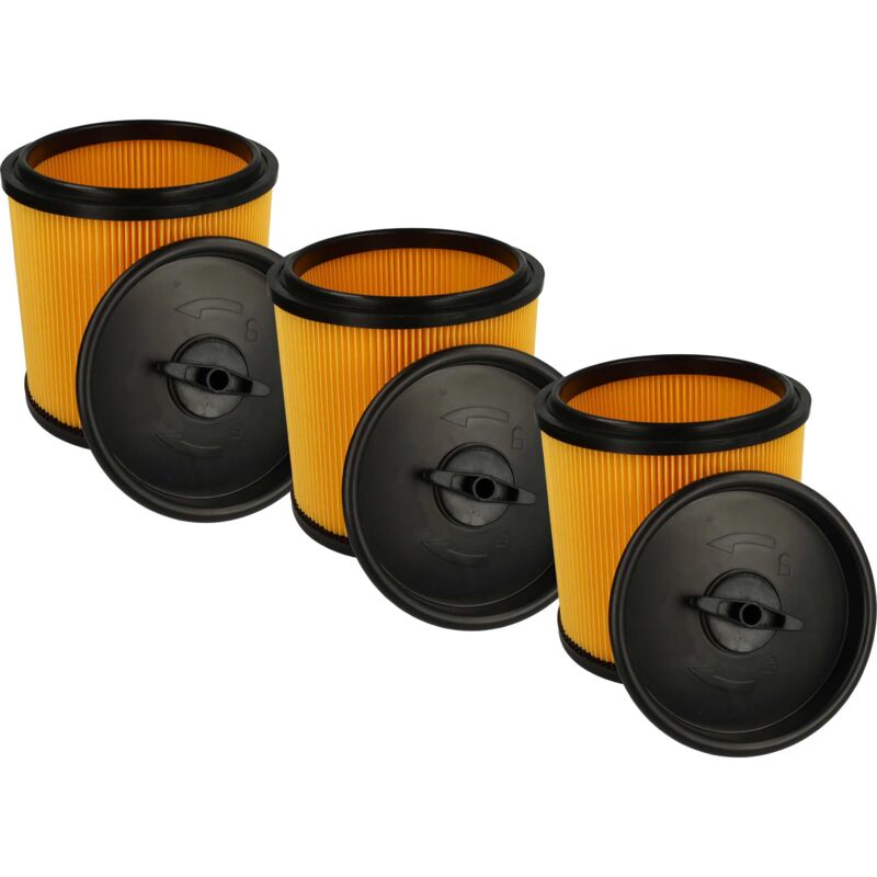 foto del prodotto vhbw set da 3x filtro a pieghe piatte compatibile con caramba nts cp wde 1511 p inox, 1511 p aspirapolvere cartuccia filtrante