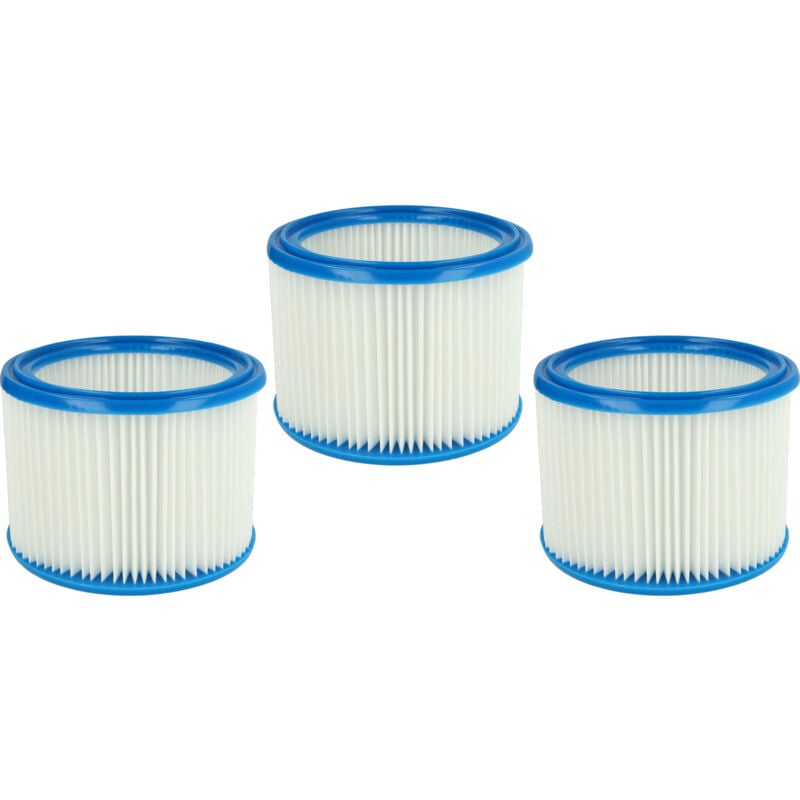 foto del prodotto vhbw set da 3x filtro a pieghe piatte compatibile con milwaukee as300elcp, as 30 lac, as500elcp aspiratore umido secco cartuccia filtrante