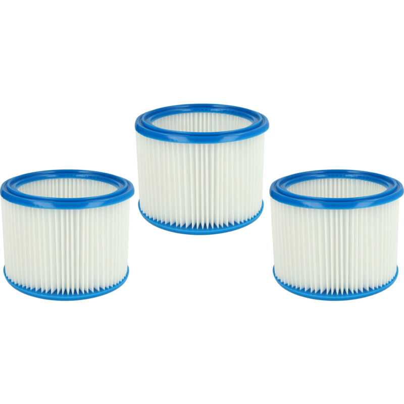 foto del prodotto vhbw set da 3x filtro a pieghe piatte compatibile con nilfisk aero 21 21 inox, 26, 31 inox aspiratore umido secco cartuccia filtrante