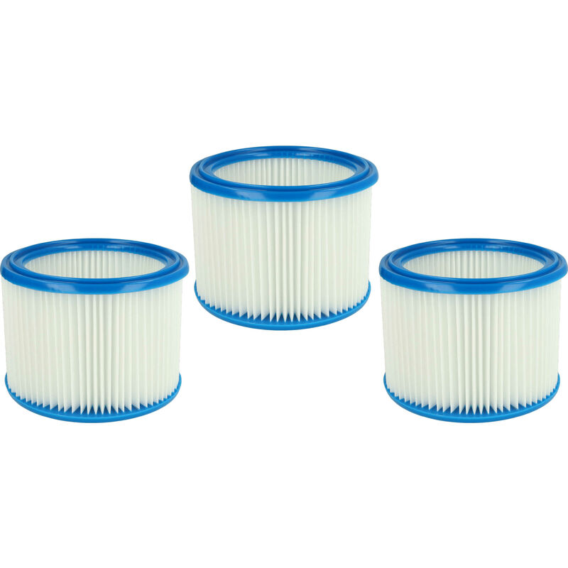 foto del prodotto vhbw set da 3x filtro a pieghe piatte compatibile con nilfisk attix 30 2m pc, 350 01, 360 11, 360 21 aspiratore umido secco cartuccia filtrante