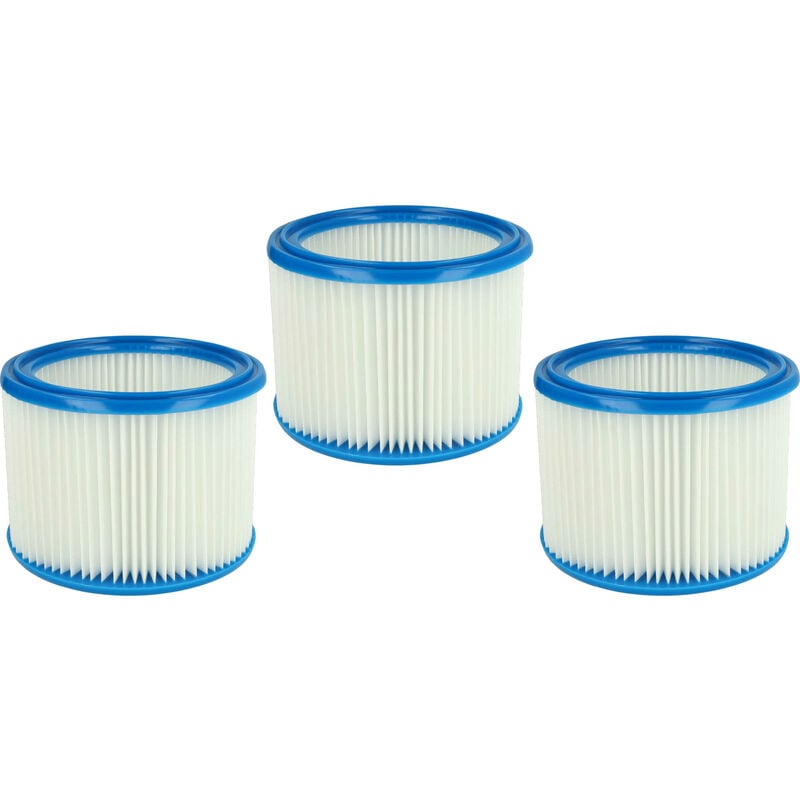 foto del prodotto vhbw set da 3x filtro a pieghe piatte compatibile con nilfisk attix 30, 40, 40 0m pc type22 791 2m b1, 50, 7 aspiratore cartuccia filtrante