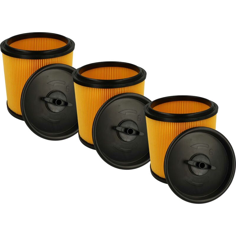 foto del prodotto vhbw set da 3x filtro a pieghe piatte compatibile con parkside lidl pnts 1300 c3, 1300 b2, 1300 a1 aspirapolvere cartuccia filtrante