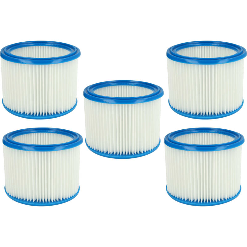 foto del prodotto vhbw set da 5x filtro a pieghe piatte compatibile con wap attix 751 2m aspiratore umido secco cartuccia filtrante