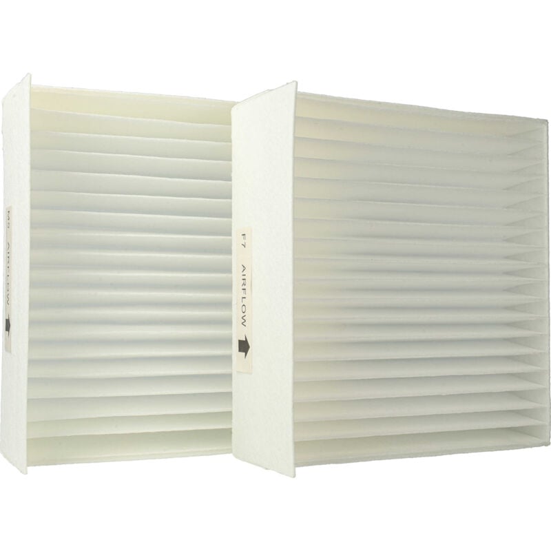 foto del prodotto vhbw set di 2x filtri sostituisce zehnder 521 012 720 per sistema di ventilazione filtri m5 f7, 17 x 17 x 4,5 cm, bianco