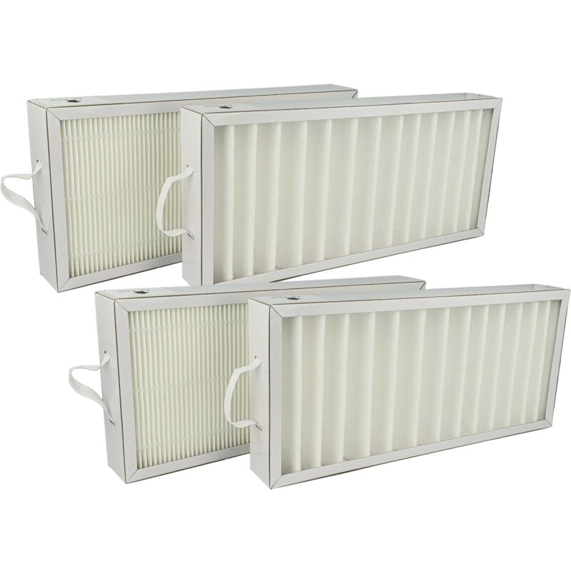 foto del prodotto vhbw set di 4x filtri compatibile con pluggit avent p300n, ap300, p300 sistema di ventilazione filtri g4 f7, 35 x 16 x 4,5 cm, bianco