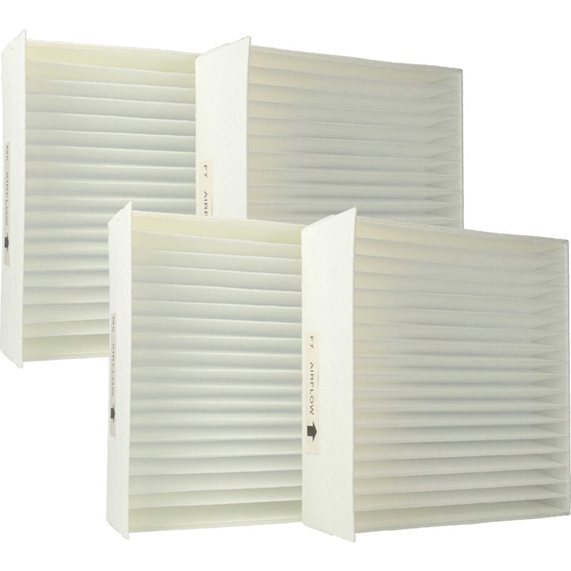 foto del prodotto vhbw set di 4x filtri sostituisce zehnder 527004280 per sistema di ventilazione filtri m5 f7, 17 x 17 x 4,5 cm, bianco