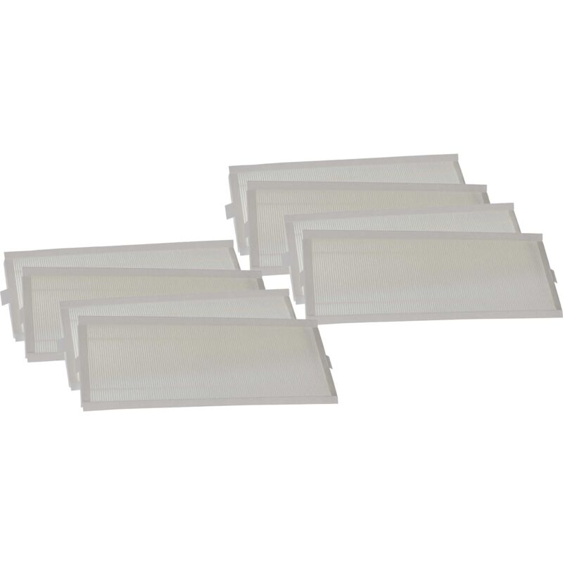 foto del prodotto vhbw set di 8x filtri compatibile con zehnder comfoair q600 st enthalpie sistema di ventilazione filtri g4 f7, 50 x 16 x 2 cm, bianco