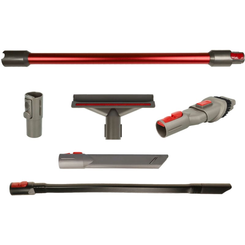 foto del prodotto vhbw set di accessori da 6 pzz. compatibile con dyson v7 motorhead extra, parquet extra, motorhead pro, motorhead origin aspirapolvere rosso