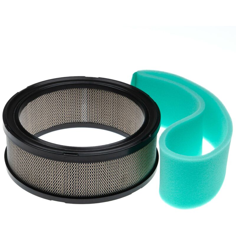 foto del prodotto vhbw set di filtri 1x pre filtro, 1x filtro dell aria compatibile con kohler command cv17 cv25, cv620 cv740 tagliaerba, nero argento turchese